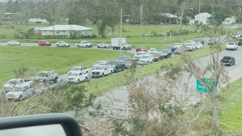 Traffic piles up along La. Hwy 1 in Lafourche Parish