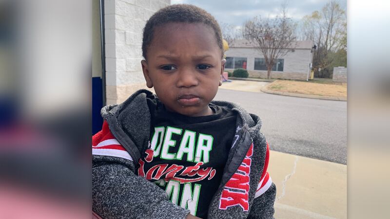 Police say this 2-year-old boy was abandoned at a Goodwill drop-off site Monday, Dec. 14, 2020.