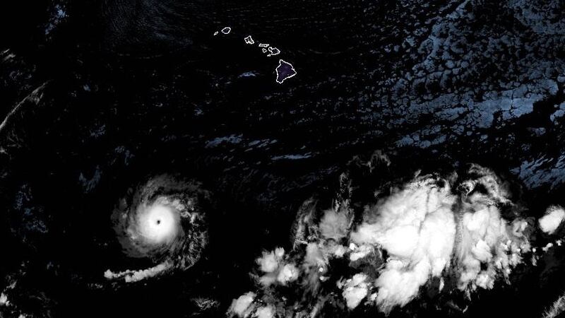 Satellite image of Hurricane Dora as it continues westward.