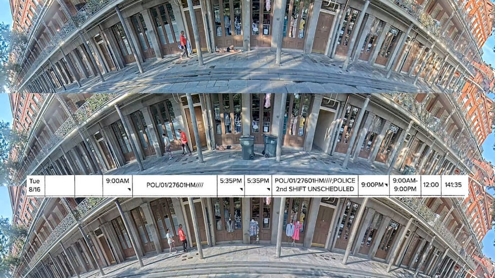 Surveillance images show NOPD officer Jeffrey Vappie and Mayor Cantrell visiting a city-owned...