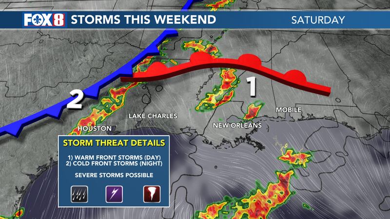 Storms move in for Saturday