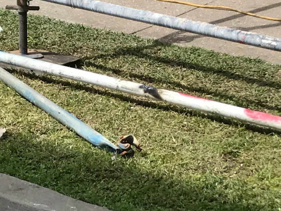 Burn marks can be seen on the side of the hotel. Source: FOX 8