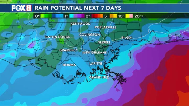 Better rain chances for the next seven days with most areas forecasted to get about half an...