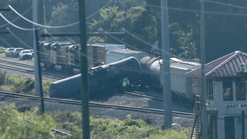 Train derailment in Metairie near Central Avenue and Firestone Road (Photo by Michael...
