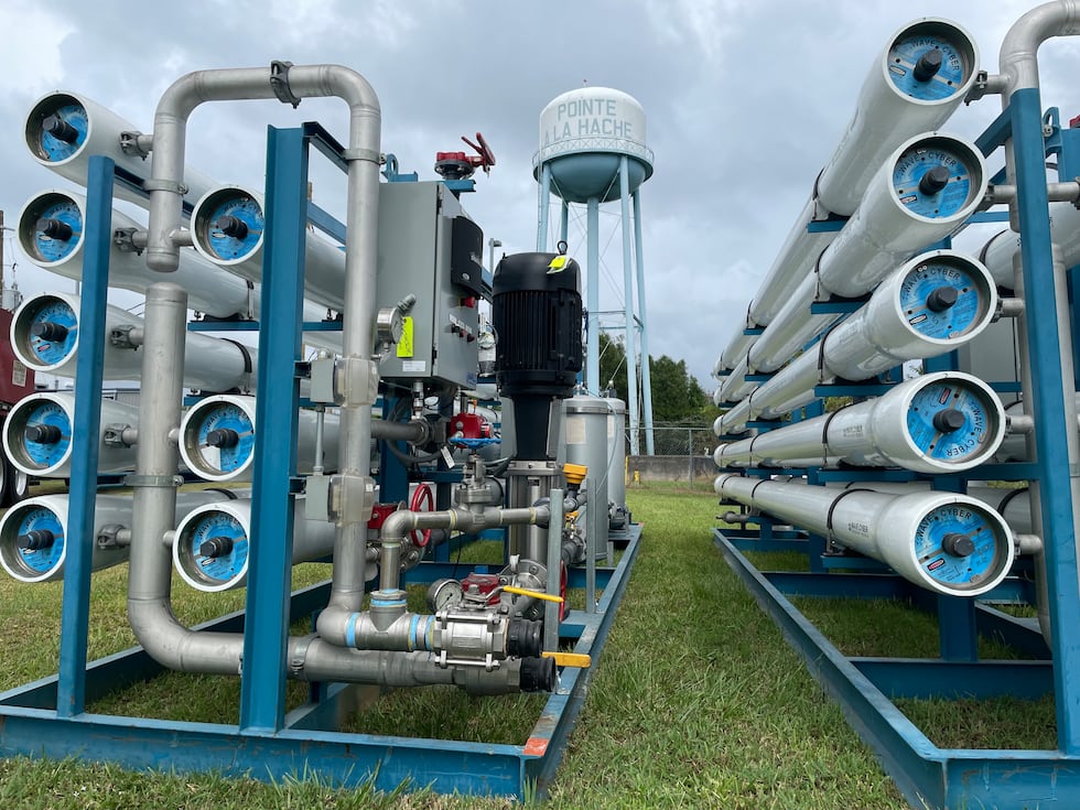 The first of three machines designed to extract salt from drinking water arrived in...
